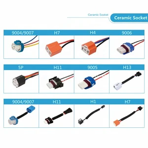 Ceramic Sockets Bulb Holders H1 H4 H7 H8 H10 H11 H13 9004 9006 9007, LED HID Xenon Bulbs Socket From ACE LIGHTING GROUP