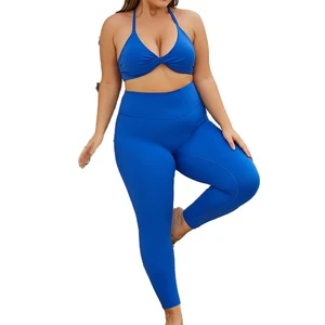 Women Sportswear Seam Sports Bra High Waist Leggings Suit Active Wear Athletic Plus Size Gym Fitness Yoga Sets