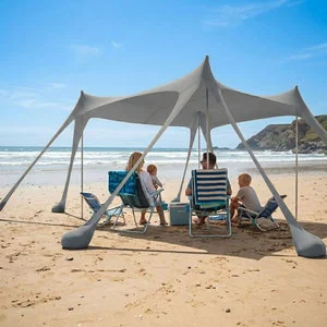Bestex Custom UPF 50 Tent Outdoor Beach Shade Wind Resistant Tension 8 People Sun Protection Summer Canopy Shelter For Beach
