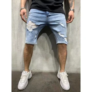 Factory Wholesale Slim Fit Men's Jeans Shorts Streetwear Cotton Vintage Denim Ripped Men's Denim Shorts