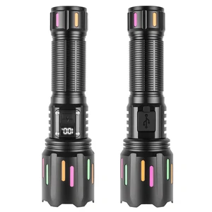 Outdoor Waterproof Typ-C Rechargeable Zoom Flashlight High-Power White Laser LED Portable and Rechargeable Long-range Flashlight
