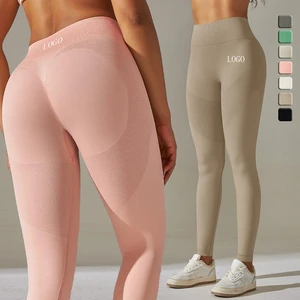 Custom Seamless High Waist Yoga Leggings Tummy Control Butt Lift Outdoor Fitness Workout Pant Features Solid Sports Gym Leggings