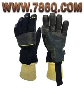 Firefighter Long Cuff Gloves Tactical Leather Work Safety Cut Proof Rescue Duty Gloves