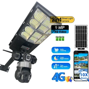 Wireless 4G Solar Panel Security Camera Human Motion Solar Led Street Lighting IP66 Integrated Solar Lights Outdoor with Camera