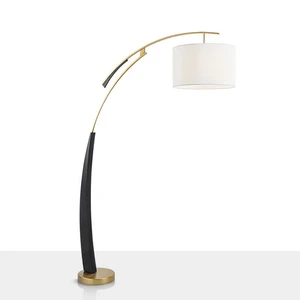 Modern Living Room Floor Lamp Arched Floor Light Decorative Lighting With White Fabric Shade