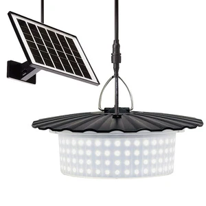 Solar Shed Light Outdoor 4400mAh Battery Solar Powered Hanging Barn Light with Wireless Remote for Shed Chicken Coop