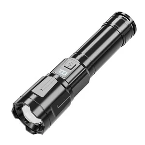 Super Bright Outdoor Camping Remote Home Portable Multifunctional 15W Zoom LED Flashlight Long Battery Life White Aluminum Alloy