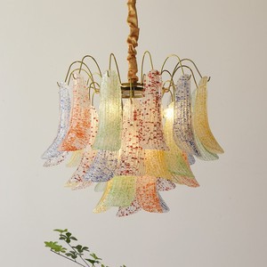 American Retro Bedroom Eye-Protecting Lamp, Handcrafted Horseshoe Five-Color Glass, Main Living Room Light, Romantic and Warm