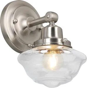 Schoolhouse Modern Industrial Farmhouse 1/2/3-Light LED Wall Lamps Indoor Dimmable Clear Seedy Glass Vanity Bathroom Wall Mount