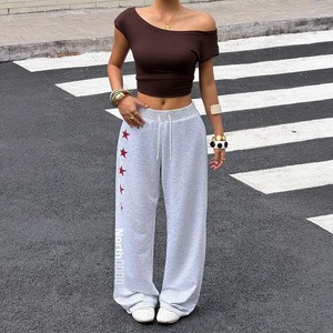 Y2K Joker Casual Solid Color Mid Waist Straight Full Length Pants Bottoms Spring and Summer 2026 New Women's
