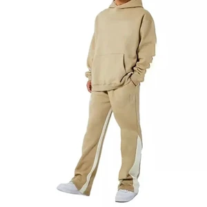 Soft Warm Regular Fit Flared Tracksuit Lightweight Comfortable Cotton Blend Top and Bottom Set Perfect for Lounge