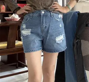 Women's Plus Size Jeans Denim Shorts Hot Summer Sale Mid Waist Sexy Casual Style Vintage Fashion Breathable Washed Skinny