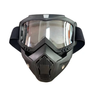 Detachable Shield Full Face Tactical Mask Adjustable Comfortable Motorcycle Cycling Paintball Safety Goggle Face Shield