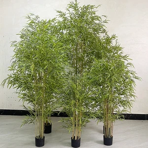 New Eco-Friendly UV Resistant Durable Chinese Style Simulated Bamboo Green Plant Scenery Combination Soft Furnishing Indoor