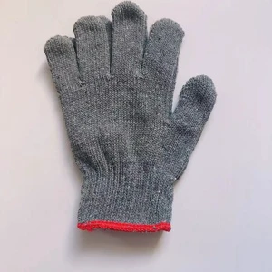 Wholesale DINGDING HS75 7/10 Gray Color Pure Cotton Knitted Anti-Impact Comfortable Breathable Preventive Hand Safety Gloves