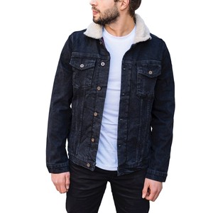 Wholesale Men's Winter High Street Denim Jacket 100% Cotton Custom Logo Hooded