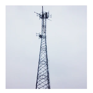 60m Height Galvanized Angle Steel Triangle Tubular Self-Supporting Tower For Power Distribution Antenna/Radio/Light Support