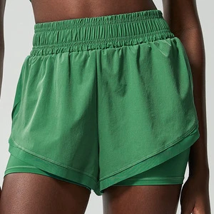 Women's High Waist Cool Mesh Exercise Workout Shorts Women Plus Size Breathable Active Running Fitness Shorts