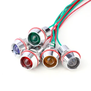 High Quality 6mm 10mm Metal LED Indicator Light 12V Signal Lamp Customizable Cord Length Red Color IP65 Rated 360 Beam Angle