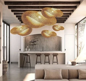 Natural Transparent Modern Scandinavian Transitional Outdoor Bamboo Lamp