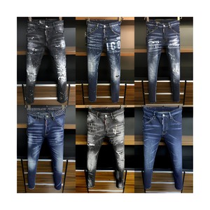 Men's Summer Straight Leg Low Waist Solid Color Woven Jeans Comfortable Hip-hop Style High Street Fashion Wholesale Men's Jeans