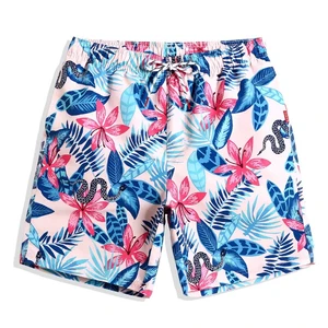 Mens Floral Print Swimwear Beach Shorts Plus Size Pants