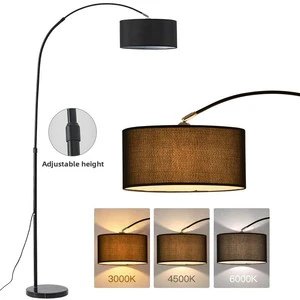 Hot-Selling Modern Hotel & Home LED Floor Lamp with E27 Base Yellow Shade Marble Design for Living Room Decor