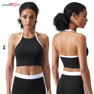 New Style Hang Neck Yoga Bra Shock Absorbing Breathable Soft Crop Top Four Way Stretch Fitness Activerwear for Women