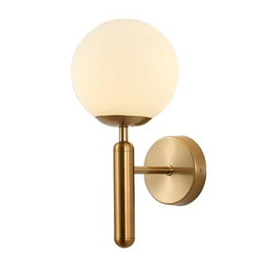 Simple Modern Indoor Golden Color Decorative Glass Wall Lamps for Home Bedside Bedroom Wall Lighting(60072-1W)