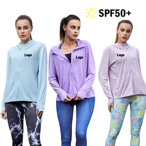 Wholesale Ice Silk Summer Women's Sun Protection UPF 50+ UV Outdoor Jacket Hooded Skin Clothing for Running Hiking