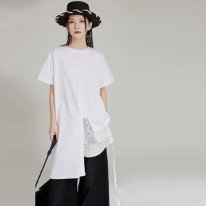 Women's Fashion Cotton T-Shirt Plus Size Short Sleeve Design in Yamamoto Dark Style Casual Loose Top for Summer