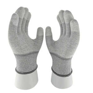 Finger PU Coated Silicone-Free Powder-Free Clean Room Anti-Static ESD Durable Gloves CE ROHS Certified for Handling Paper