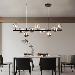 Nordic Modern Led Pendant Gold Light Glass Ball Hanging Lamp for Kitchen Living Dining Room Suspension Luminaire Design