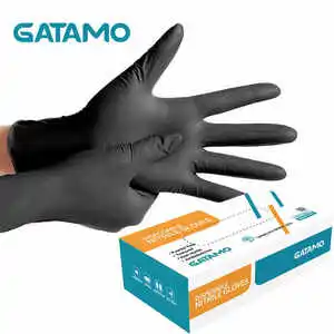 SN038 Cheap Food Grade Bulk Disposable Nitrile Gloves Powder Free Beauty Kitchen Black Tattoo Examination Nitrile Gloves