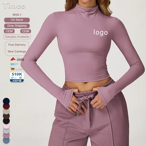 Quick-drying Fitness Exercise Long-sleeved Top High-neck Tight Outer Wear Versatile Long-sleeved Yoga Wear