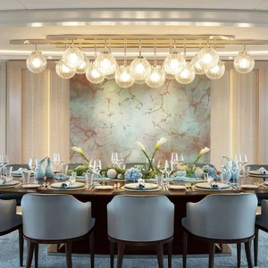 ECOJAS LED Glass Customized Large Chandelier with for Hotel Lobby & Villa Lighting Project Solution