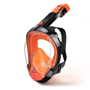 Full Face Snorkel Mask 180-Degree Wide Field Of View Waterproof Anti-Fog Soft Silicone Skirt Diving Mask For Adult/Kid