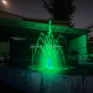 Interactive Fountain Tiny Dynamic Dancing Fountain Colorful Smart Ornament Indoor Outdoor Small Pool with Music Water Fountain