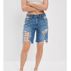 Best Quality High Women's Denim Shorts Knee Length Regular Fit Breathable Eco-Friendly Summer Streetwear Washed 100% Cotton