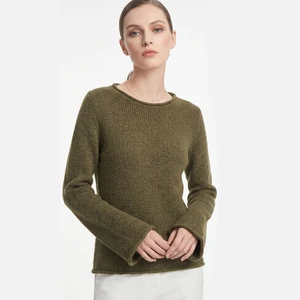Women's Casual Comfortable Solid Pattern Long-Length Pullover Sweater Tunic Top for Spring Knitted Autumn Outfits