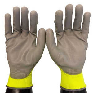 Wholesale Breathable Seamless Knit Polyester PU Coated Cut Proof Multicolor Safety Gloves for Precision Assembly