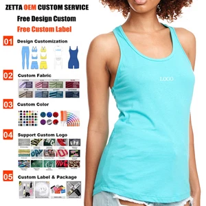 Scoop Neck Women Activewear Custom Logo Racerback Skinny Fit Fitness Tank Top Breathable Lightweight Ribbed Running Yoga Vest