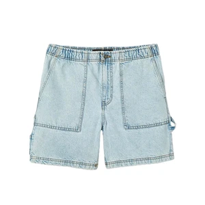 Custom Men's Denim Light Wash Blue Ripped Straight Jeans Shorts for Men's OEM Service