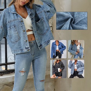 Europe and The United States Hot Explosion Models Women'S Retro Casual Sports Washed Ins Jacket Denim Jacket