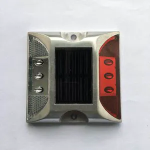 Aluminium Solar 6 LED Road Marker Light Garden Cat Eye Warning Dock Lights Flashing Glow In The Dark Driveway Road Studs