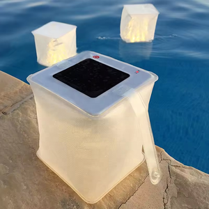 2024 Newest Outdoor Rechargeable Battery LED Solar Inflatable Light Folding Water-proof Floating Lamp for Swimming Pool