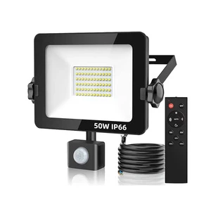 CE UKCA SMD High Lumen 30W 50W 100W Motion Sensor & Remote Control Corrosion-Proof IP66 Outdoor Security Flood Light