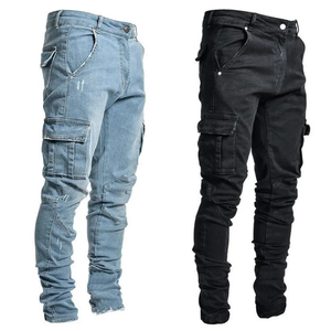 2024 High Street Fashion Multi-pocket Workwear Cargo Casual Trousers Men's Cargo Pant Mens Denim Jeans Pants