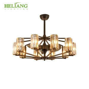 Modern European New Style Ceiling Light Led Fan Lamp With Crystal Chandelier For Living Room Bedroom Wholesale