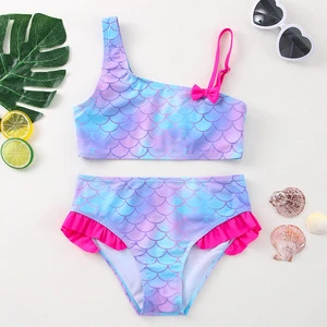 Kids Girls Cute Two-piece Swimsuit for 3-8 Years beautiful fashion Sleeveless Two-piece Swimwear